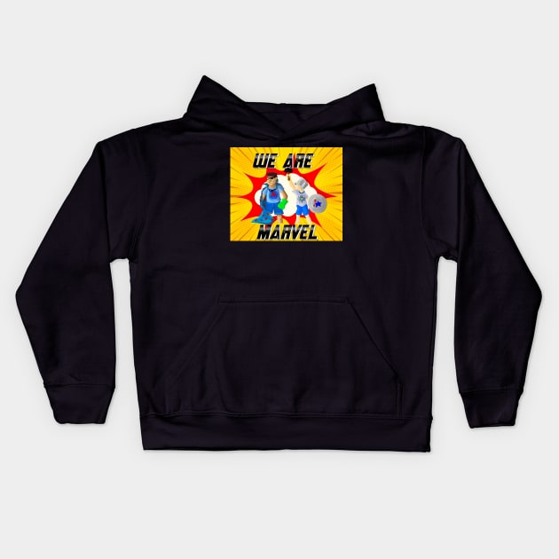 We Are Marvel Pod Full Logo Kids Hoodie by We Are Marvel Pod